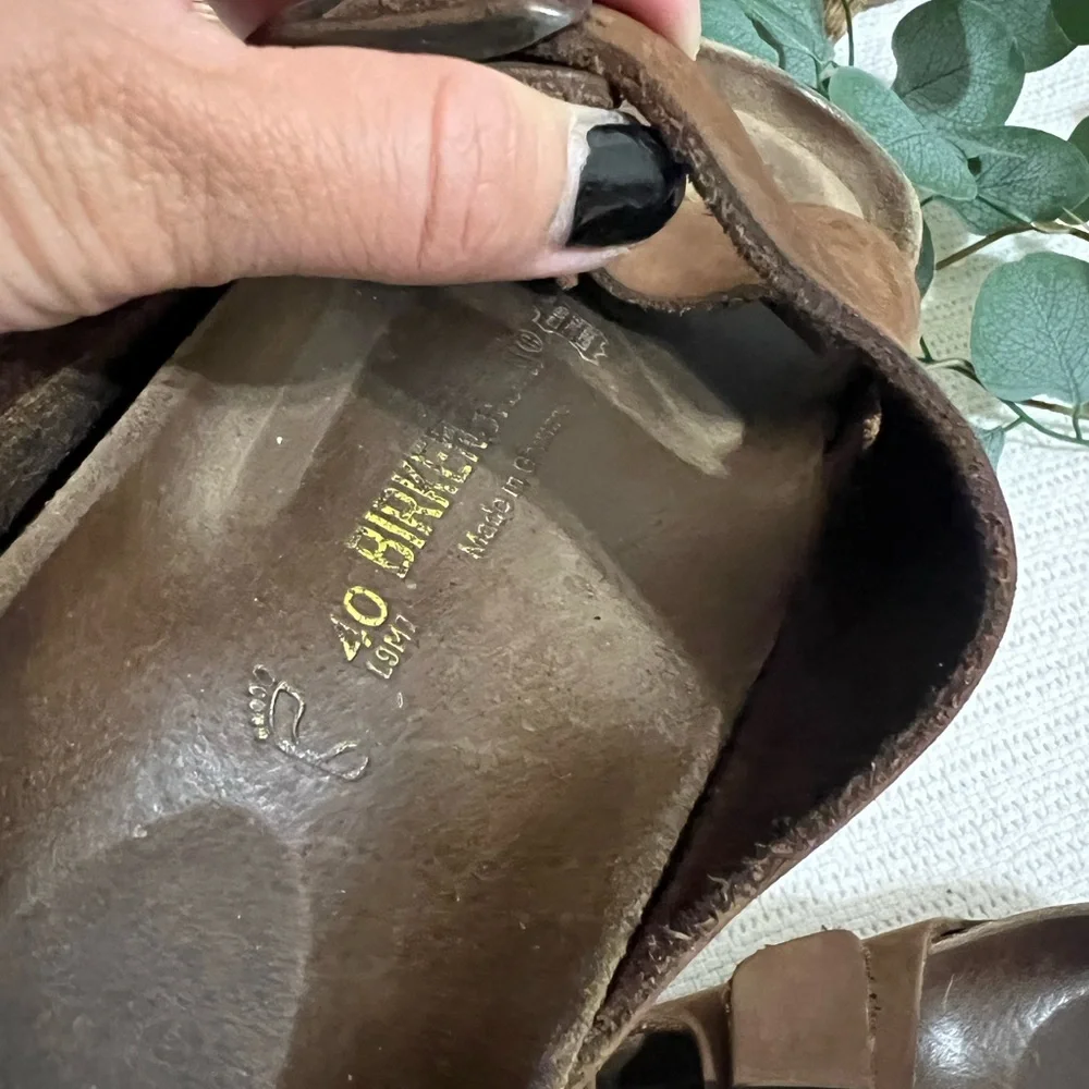 Birkenstock size 40 Brown Double Strap Sandals unisex - Picture 10 of 11